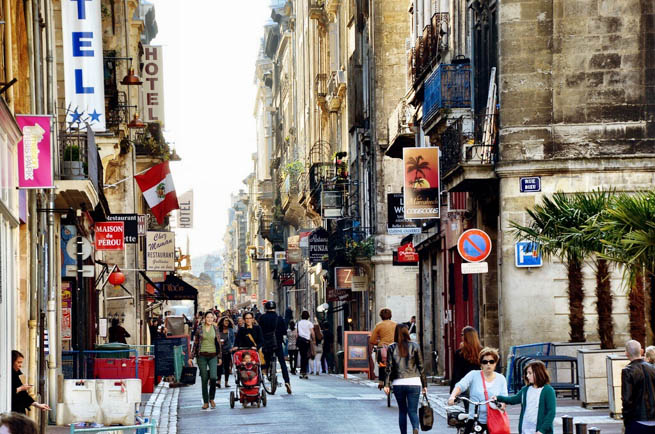 Bordeaux is a port city on the Garonne River in the Gironde department in southwestern France.