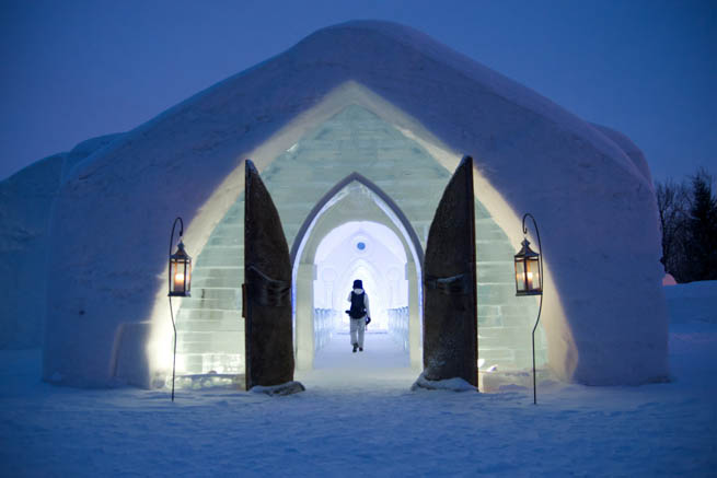 The Ice Hotel  near Quebec City, Quebec, Canada is the first and only true ice hotel in North America. CT