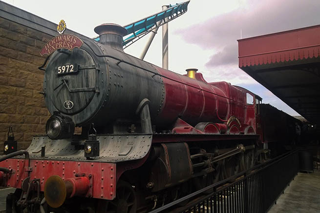 Hogwarts Express is the name of the train that makes a run between London, King's Cross Station Platform 9¾ and Hogsmeade Station CT